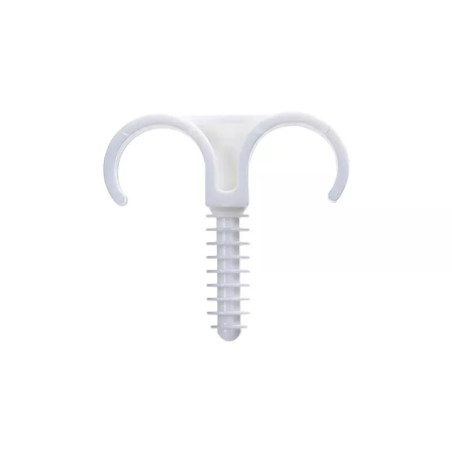 Dwuhaczykowy zacisk PVC do rur 19-22 mm z mocowaniem na śrubę M6