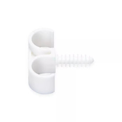 Dwuhaczykowy zacisk PVC do rur 19-22 mm z mocowaniem na śrubę M6