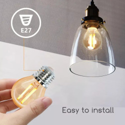 Żarówka LED filamentowa G45 E27 6W 2200K bursztynowa 600lm