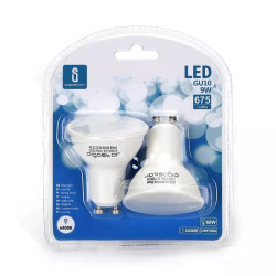 Żarówki LED GU10 9W 6500K 700lm 100° 2 sztuki białe do wnętrz