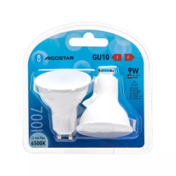 Żarówki LED GU10 9W 6500K 700lm 100° 2 sztuki białe do wnętrz