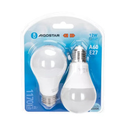 Żarówka LED A60 E27 12W 6500K 2 sztuki zimna barwa światła