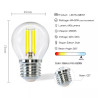 Żarówka LED filamentowa G45 E27 6W 6500K zimne światło 729lm