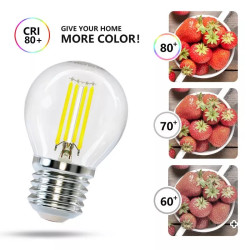 Żarówka LED filamentowa G45 E27 6W 6500K zimne światło 729lm