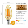 Żarówka LED filamentowa bursztynowa C35 E14 4W ciepłe światło