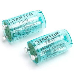 Starter do świetlówek 4-80W transparentny niebieski, 2 sztuki