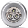 Lampka nocna LED 2,65W zimna 6500K srebrna na 3 baterie AAA