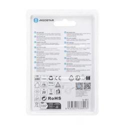 Lampka nocna LED 2,65W zimna 6500K srebrna na 3 baterie AAA