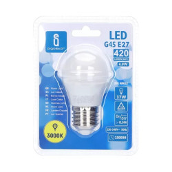 Żarówka LED E27 4,9W 3000K 420lm biała plastikowa do wnętrz