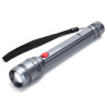 Latarka LED 2W zimna barwa 6500K na 2 baterie AA, srebrna