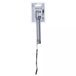 Latarka LED 2W zimna barwa 6500K na 2 baterie AA, srebrna