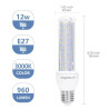 Żarówka LED 12W E27 3000K 1180lm U 3U transparentna do wnętrz