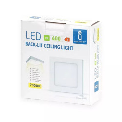 Panel natynkowy LED 6W 3000K 600lm biały kwadratowy do wnętrz