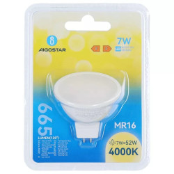 Żarówka LED MR16 7W 4000K 1 sztuka biała plastikowa do wnętrz