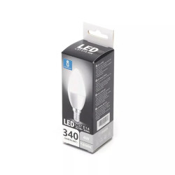 Żarówka LED świeczka 4W E14 zimne światło 6500K 340lm biała
