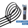 Opaski zaciskowe nylonowe 4,8x250 mm czarne 30 sztuk do mocowania