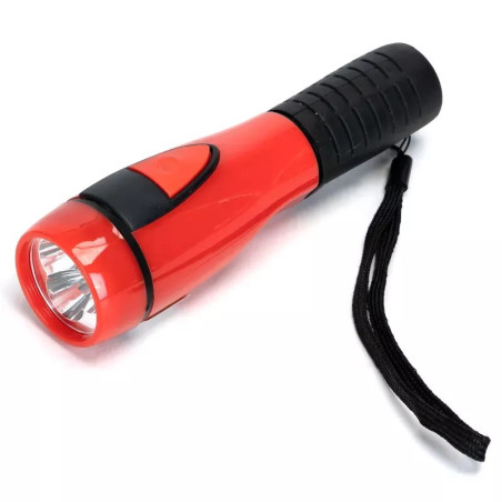 Latarka LED 0.25W 6500K na 2 baterie AA czarno-czerwona