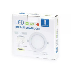 Panel LED podtynkowy 6W 4000K 660lm biały okrągły 120mm