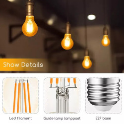 Żarówka LED Filament E27 4W 2200K bursztynowa A60 430lm