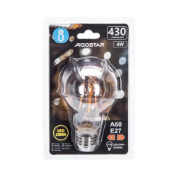 Żarówka LED Filament E27 4W 2200K bursztynowa A60 430lm