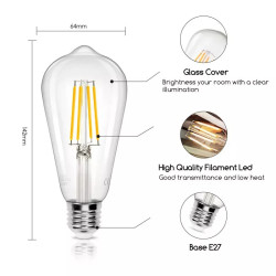 Żarówka LED Filament ST64 E27 8W 2700K 950lm przezroczysta
