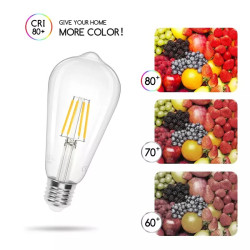 Żarówka LED Filament E27 6W 2700K 730lm przezroczyste szkło ST64