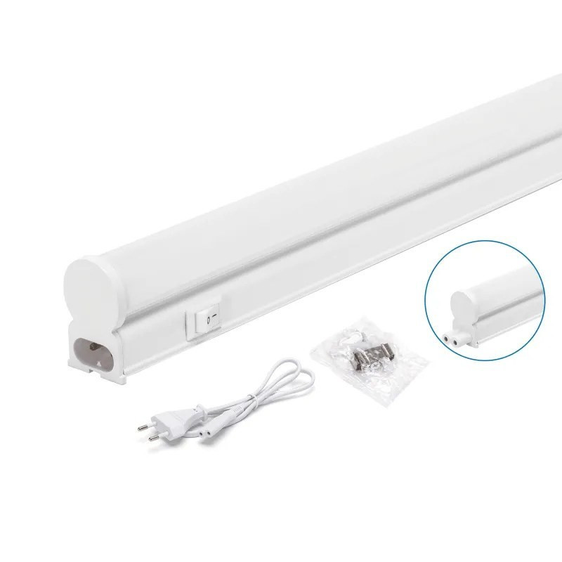 Świetlówka LED T5 18W 4000K 120 cm z kablem i obudową biała