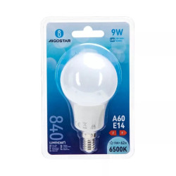 Żarówka LED A60 E14 9W 6500K zimna barwa 840lm biała plastikowa