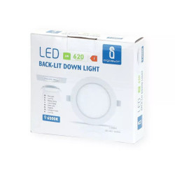 Panel LED podtynkowy 6W zimna barwa 6500K 660lm biały okrągły
