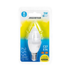 Żarówka LED C37 E14 3W 4000K neutralna barwa 255 lm