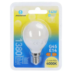 Żarówki LED G45 E14 14W 4000K 2 sztuki neutralne białe światło