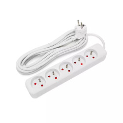 Przedłużacz 5 m na 5 gniazd z przewodem H05VV-F o mocy maks. 2300W