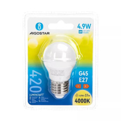 Żarówka LED E27 4,9W G45 4000K 420lm barwa neutralna 1 szt.