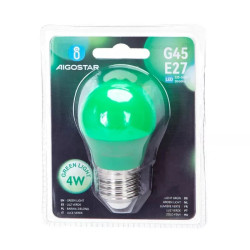 Żarówka LED zielona E27 4W 180° G45 do dekoracji wnętrz
