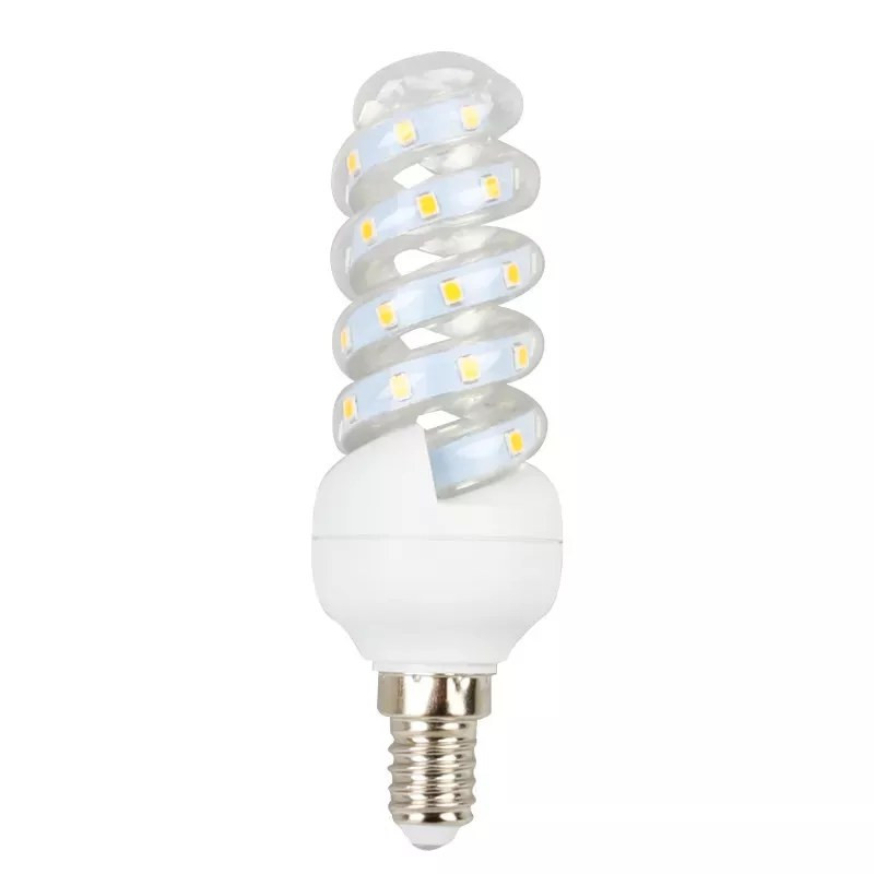 Żarówka LED spiralna E14 7W 660lm zimna barwa 6500K szklana