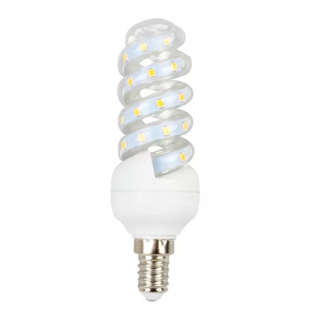 Żarówka LED spiralna E14 7W 660lm zimna barwa 6500K szklana