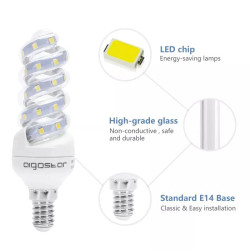 Żarówka LED spiralna E14 7W 660lm zimna barwa 6500K szklana