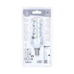 Żarówka LED spiralna E14 7W 660lm zimna barwa 6500K szklana