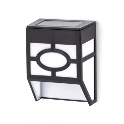 Lampa solarna LED ścienna czarna ciepła 2700K IP44 z panelem solarnym