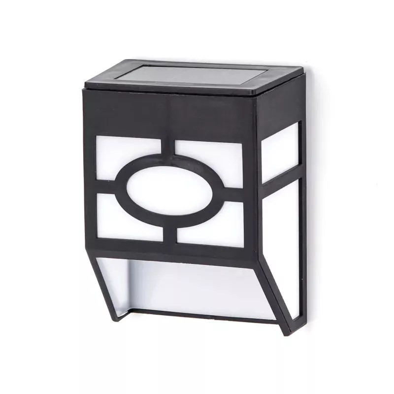 Lampa solarna LED ścienna czarna ciepła 2700K IP44 z panelem solarnym