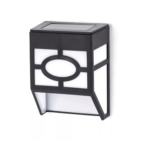 Lampa solarna LED ścienna czarna ciepła 2700K IP44 z panelem solarnym