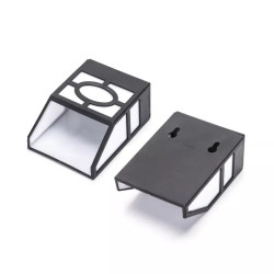 Lampa solarna LED ścienna czarna ciepła 2700K IP44 z panelem solarnym