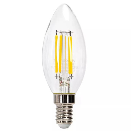 Żarówka świecowa LED 8W E14 ciepłe światło 2700K 880lm szklana