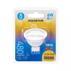 Żarówka LED MR16 6W 3000K 480lm 38° zasilanie 12V AC/DC biała