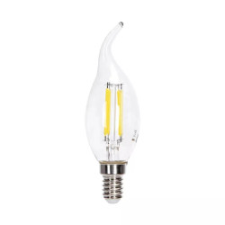 Żarówka świecowa LED E14 4W zimna 470lm szklana przezroczysta