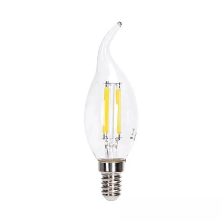 Żarówka świecowa LED E14 4W zimna 470lm szklana przezroczysta