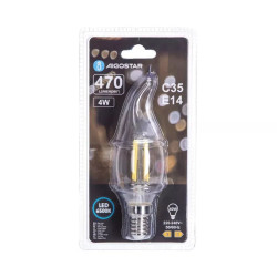 Żarówka świecowa LED E14 4W zimna 470lm szklana przezroczysta