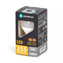 Żarówka LED G45 E14 3W 3000K 255lm biała do wnętrz