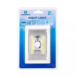 Lampka nocna LED 3W 6500K 120 lm biała z regulacją jasności na baterie AAA