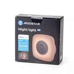 Lampka nocna LED 0,5W 3000K z akumulatorem i czujnikiem ruchu USB